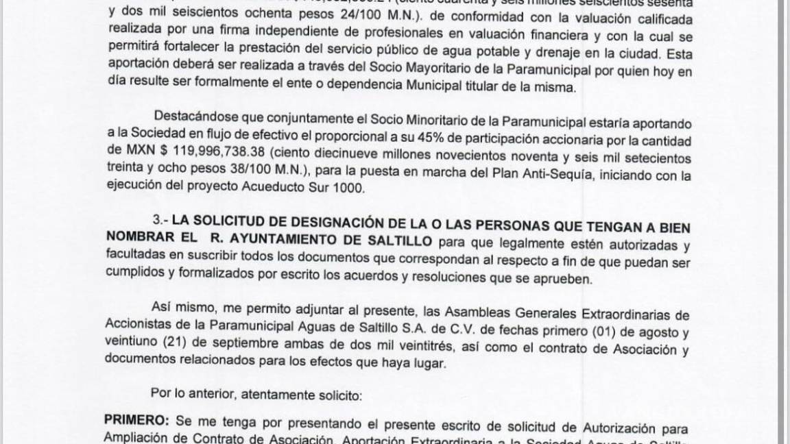 $!Agsal contempla inversiones cercanas a las 120 mdp para construir un acueducto.