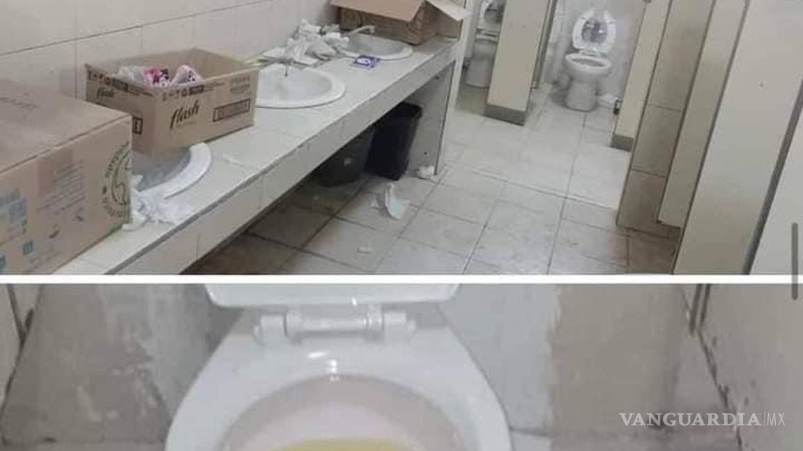 $!El viernes pasado, al regresar a clases, los alumnos del ITS circularon imágenes de las condiciones en que encontraron los baños del edificio principal.