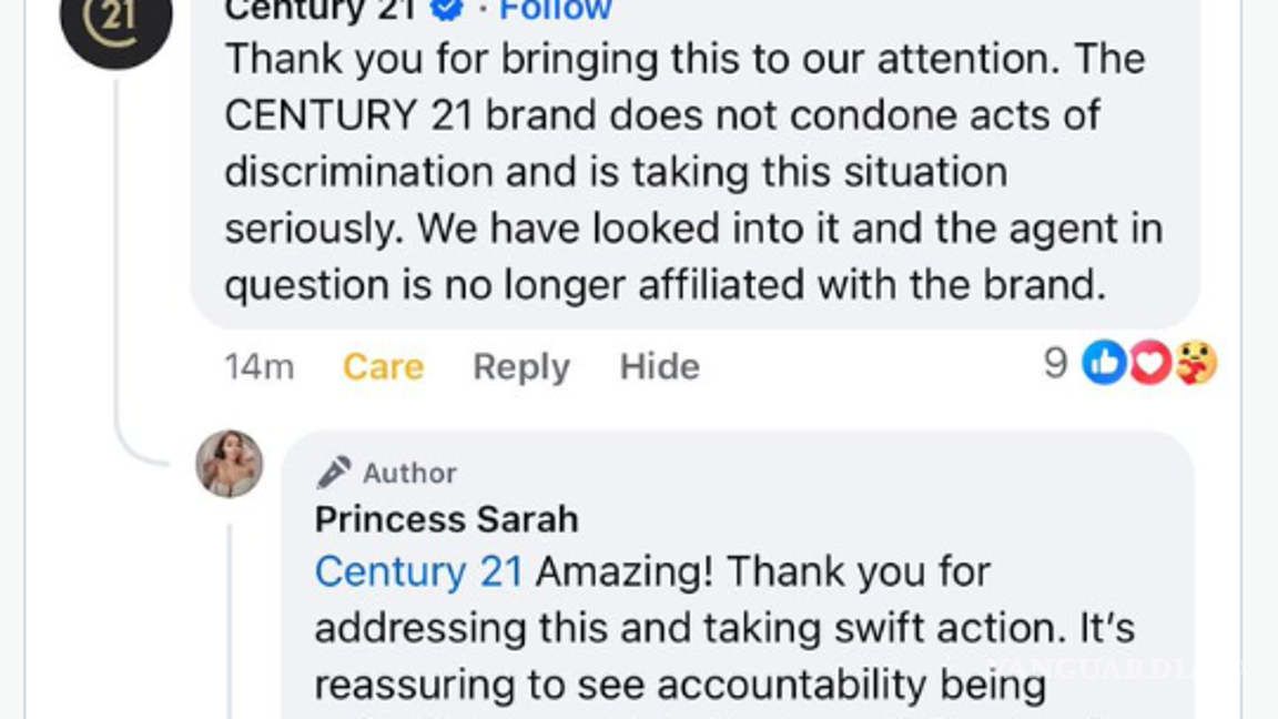 $!Publicación/comunicado de Century 21 en respecto al despido de Stephanie “N”