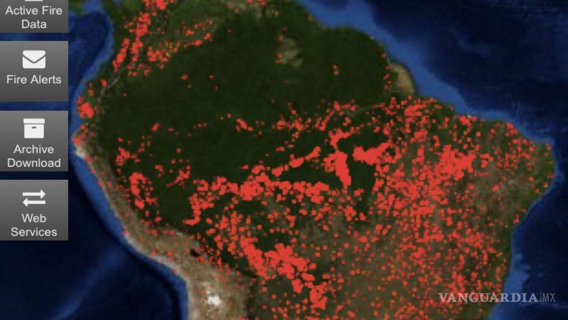 $!Humo de incendio en Amazonas se ve desde el espacio #PrayforAmazonia