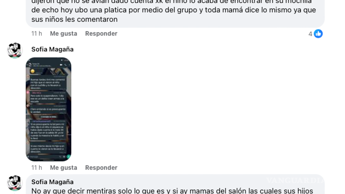 $!Una madre defiende situación tras surgir la versión de que el niño involucrado no se percató del arma punzocortante en su posesión.