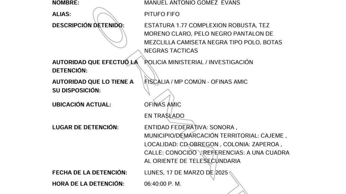 $!Capturan a ‘El Chino’, líder del grupo Los Salazar, en Sonora junto a otras cuatro personas