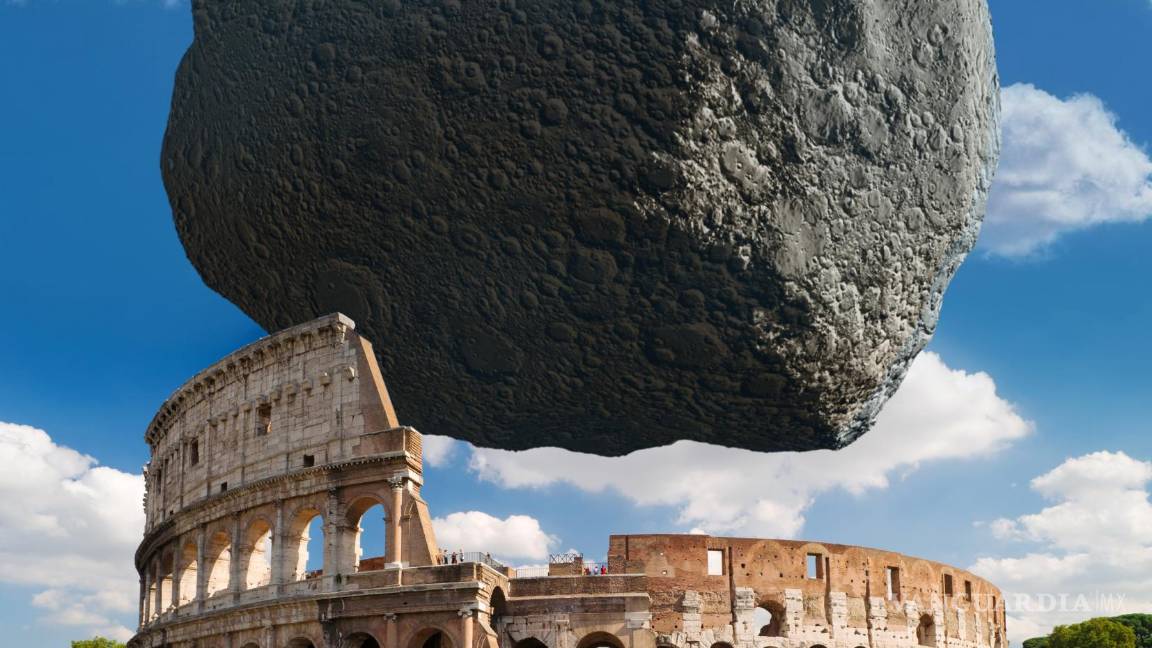 $!El asteroide Dimorphos de 160 metros de diámetro comparado con el Coliseo de Roma.