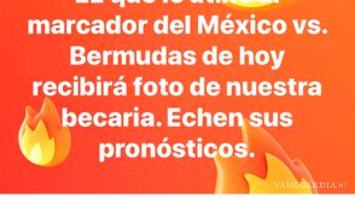 $!Medio de noticias dice que enviará foto de su becaria a la persona que le atine al marcador del México ante Bermudas