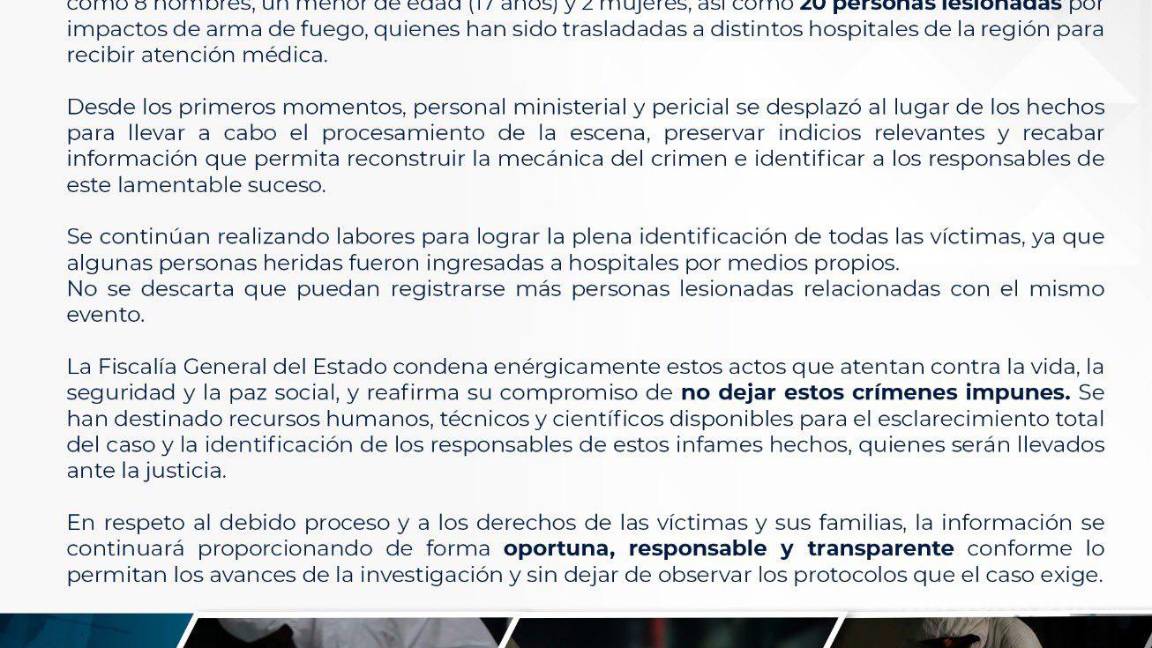 $!Masacre en fiesta patronal en Irapuato fue grabada en vivo; suman 11 muertos, entre ellos un menor