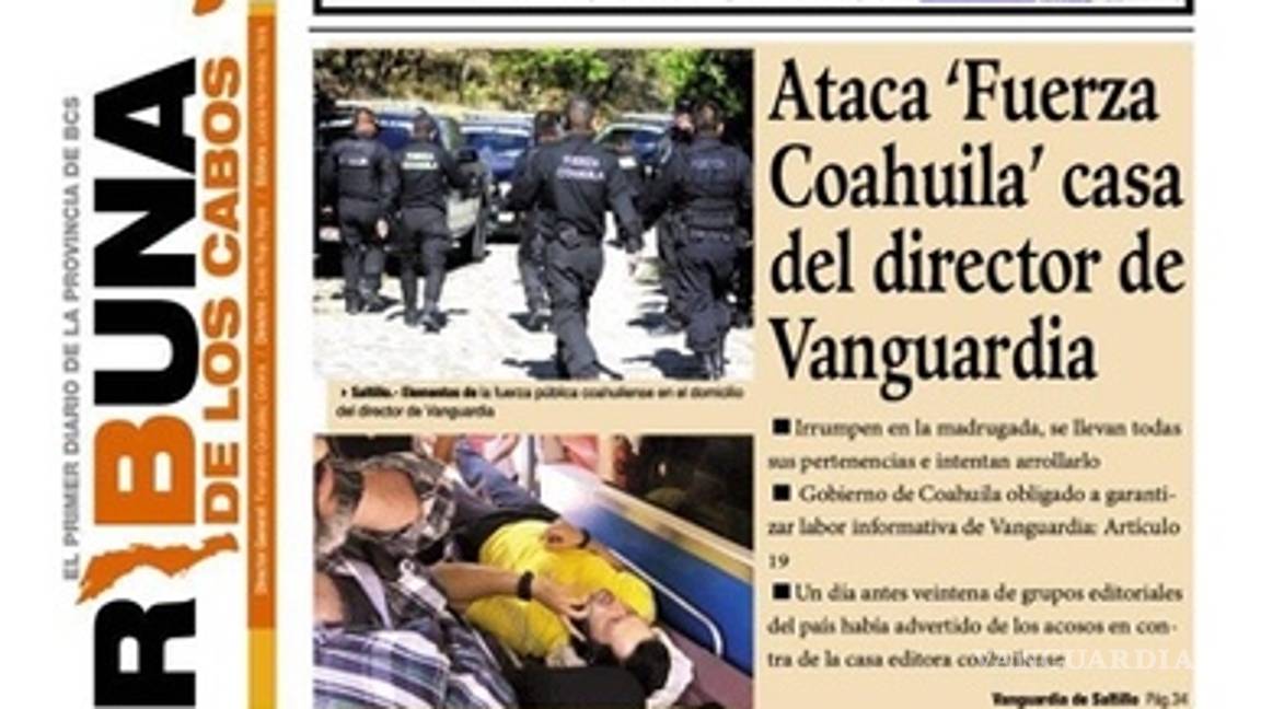 $!Diarios del país publican ataque a Vanguardia en sus portadas