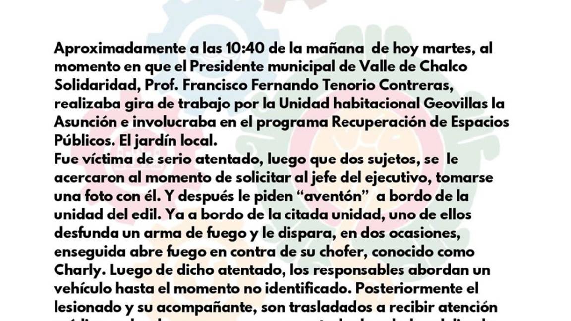 $!Alcalde de Valle de Chalco sigue vivo; desmienten información de ANAC