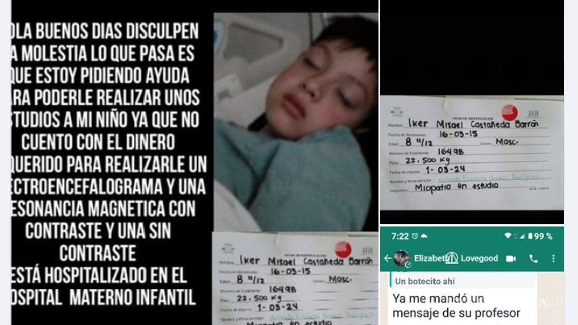 $!La familia ha recurrido a las redes sociales para compartir su historia y solicitar ayuda económica de la comunidad en su lucha por el bienestar de su pequeño.