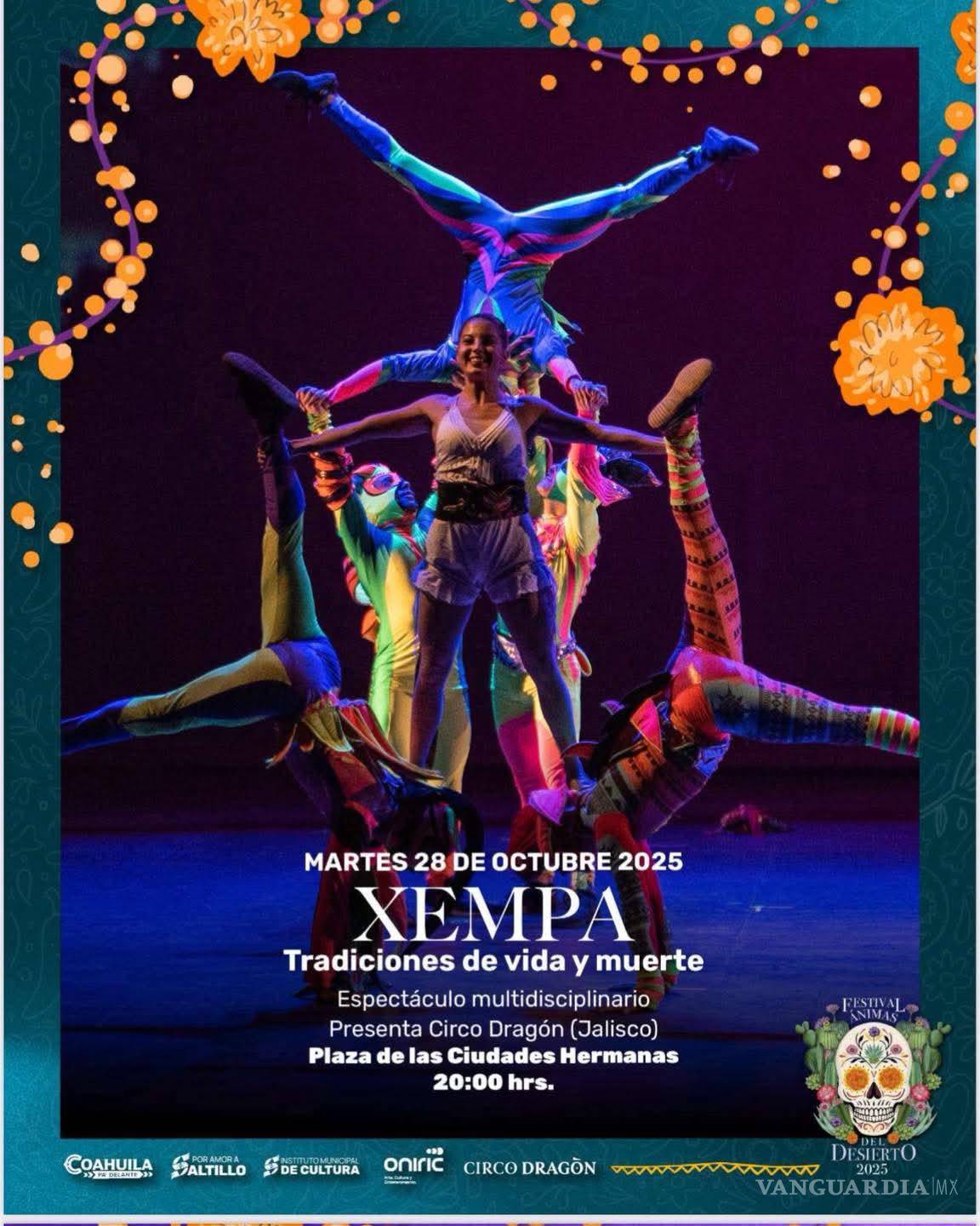 $!“XEMPA, tradiciones de vida y muerte”, el espectáculo multidisciplinario del Circo Dragón de Jalisco, abrirá el Festival Ánimas del Desierto 2025 con acrobacia aérea, danza, teatro y música.