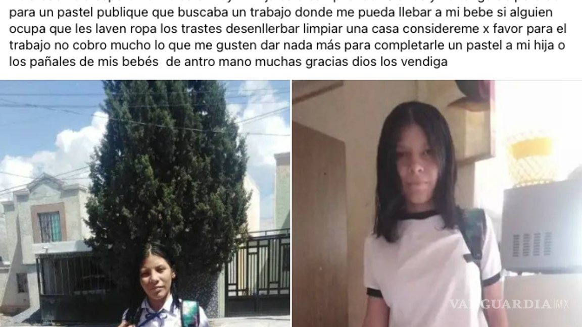 $!La madre de Marlen pidió ayuda en Facebook para conseguir un pastel y pañales, ofreciendo servicios de limpieza.