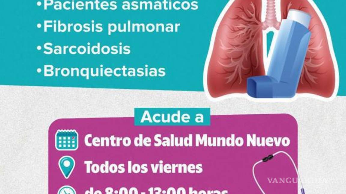 $!El área de micobacteriosis de la Jurisdicción Sanitaria 01, invita a la población a aprovechar las jornadas de espirometrías gratuitas que se llevarán a cabo en el Centro de Salud número 9 en Piedras Negras.