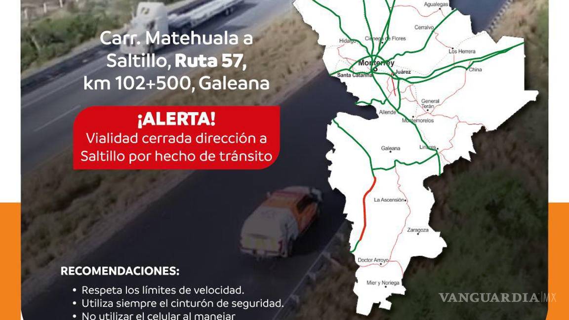 $!Reportan cierre vial en la Carretera Matehuala-Saltillo