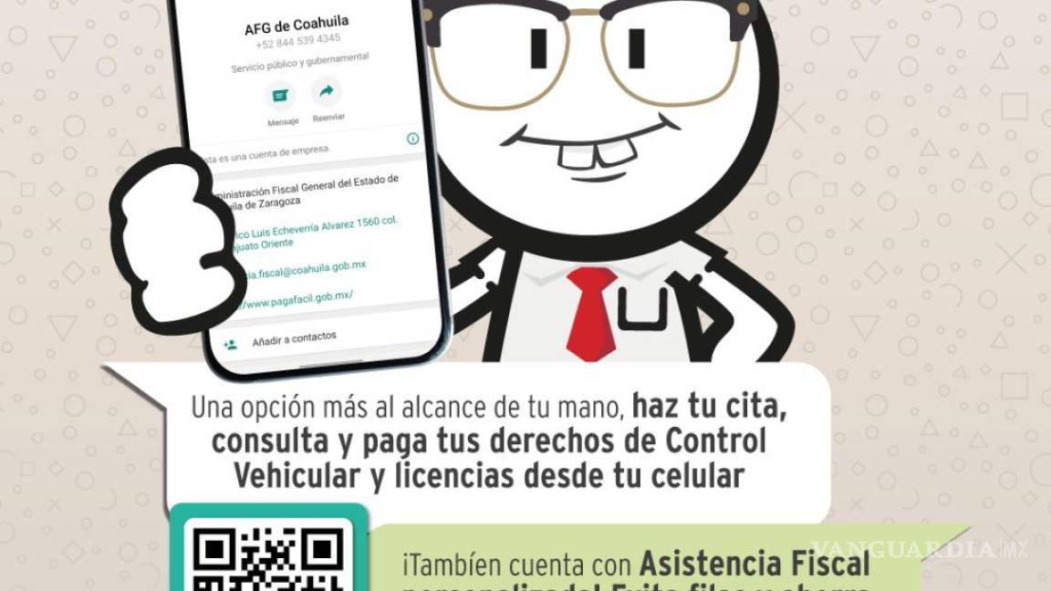 Administración Fiscal de Coahuila activa su WhatsApp