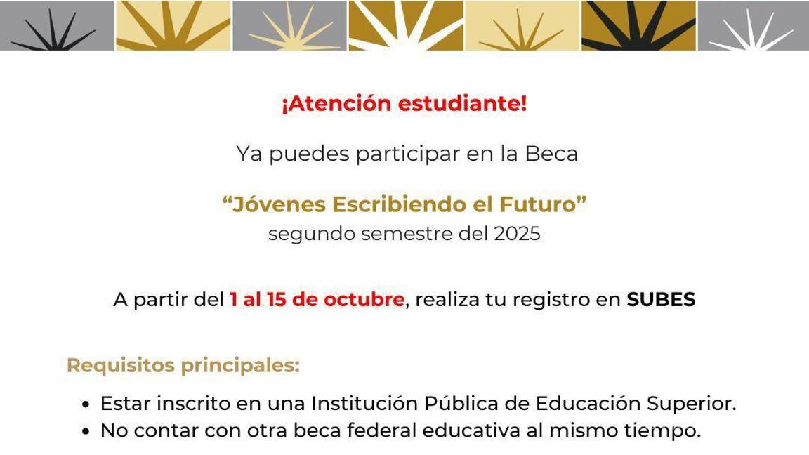 $!¡Toma nota! Esta es la fecha límite para registrarte en la Beca Jóvenes Escribiendo el Futuro