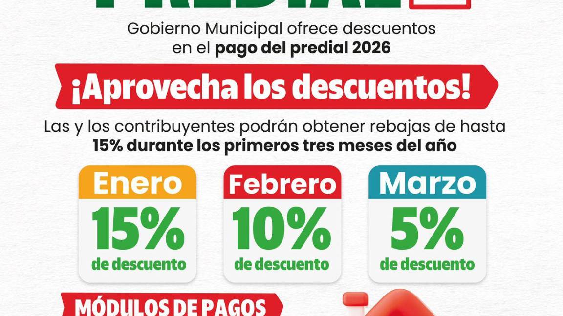 $!Invita Municipio de Monclova a aprovechar descuentos en el pago del predial 2026