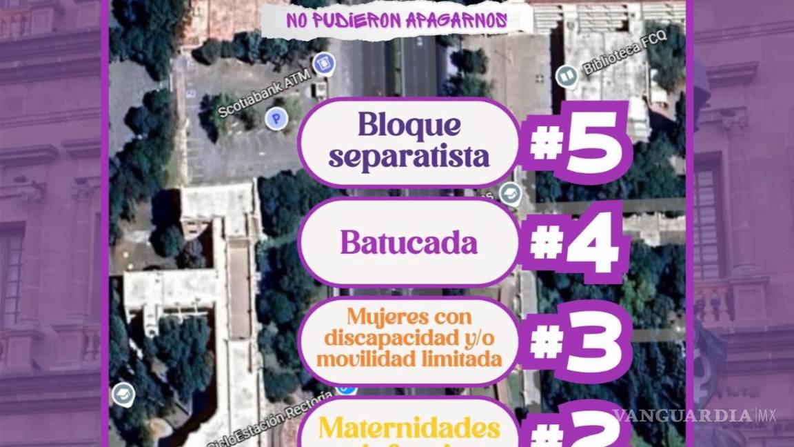 $!La marcha contará con bloques específicos, como familias de víctimas, maternidades, mujeres con discapacidad, batucada y bloque separatista, de acuerdo con la información oficial difundida en redes sociales.