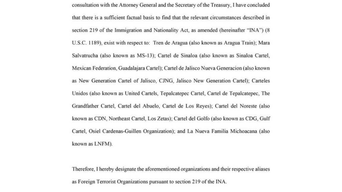 $!Donald Trump declara a seis cárteles de México como terroristas: ¿Cuáles son y dónde operan?