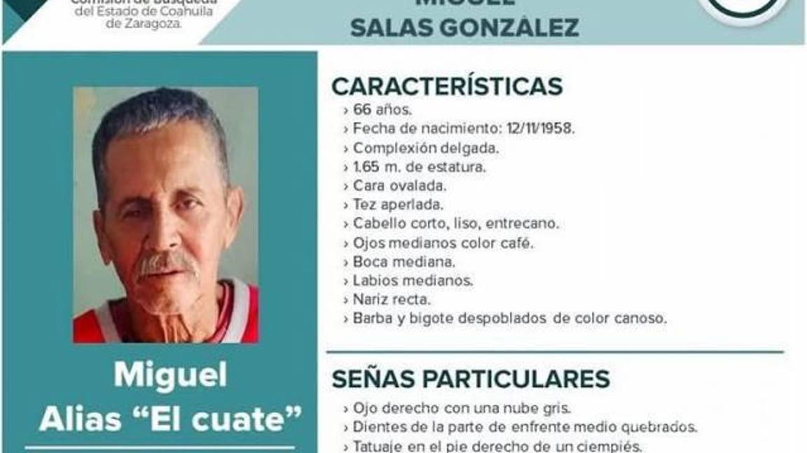 $!La ficha de búsqueda de Miguel Salas, desaparecido el 9 de diciembre en Monclova, incluye detalles sobre su apariencia y un llamado a la ciudadanía para reportar cualquier información.