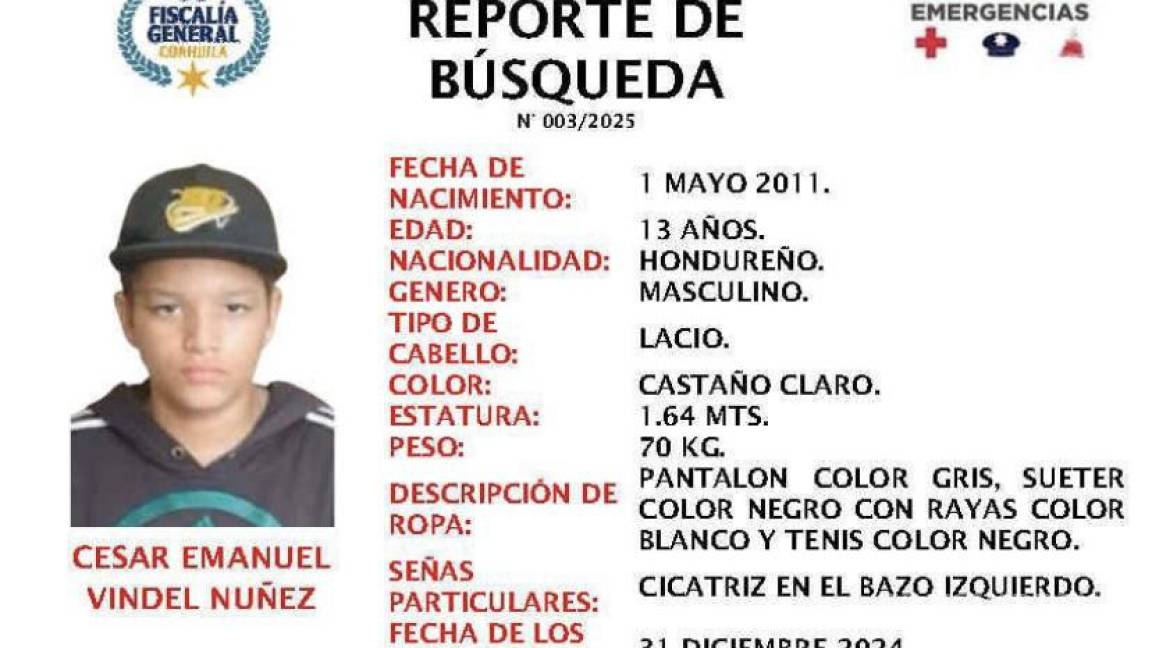 Desaparece adolescente hondureño en Monclova