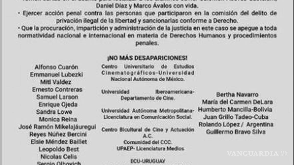 $!Cuarón y Lubezki alzan la voz por estudiantes desaparecidos