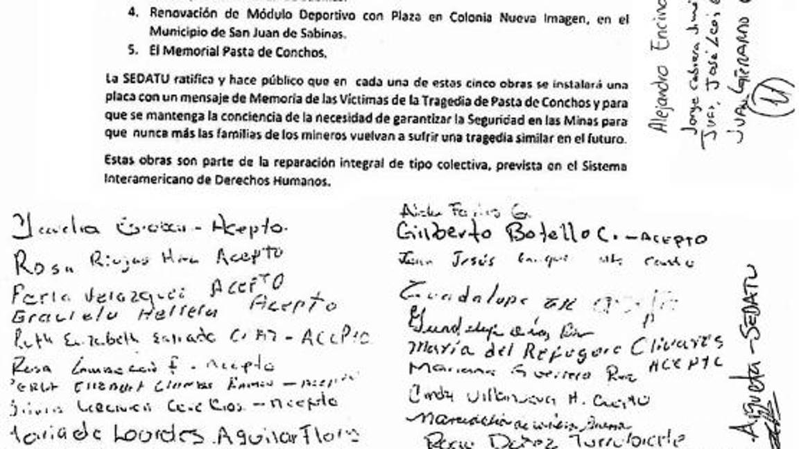 $!Informan avance de convenio entre deudos de Pasta de Conchos y Gobierno Federal