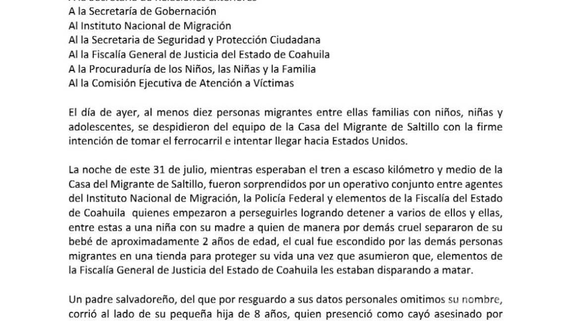 $!Policías repelieron agresión de migrante abatido en Saltillo, Coahuila: FGE