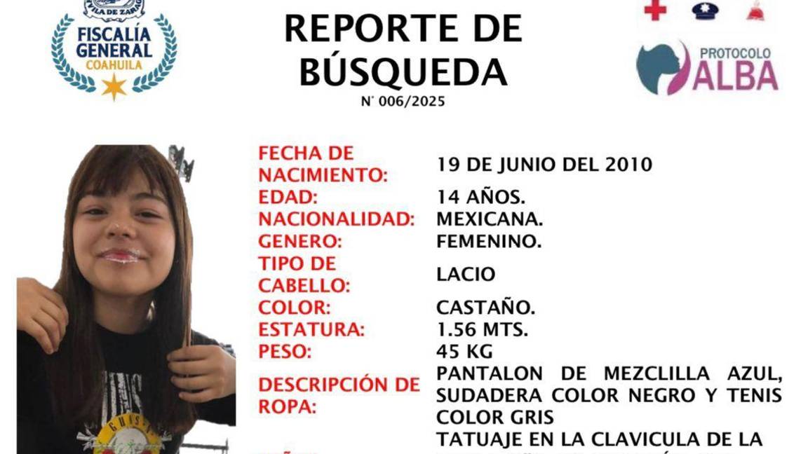 $!Desaparece adolescente en Piedras Negras; autoridades piden apoyo ciudadano