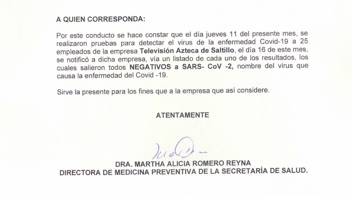 $!Falso que Vanguardia informara sobre brote de COVID-19 en otra televisora de Saltillo