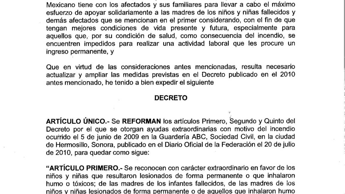 $!AMLO publicará decreto para dar pensión vitalicia a víctimas de Guardería ABC