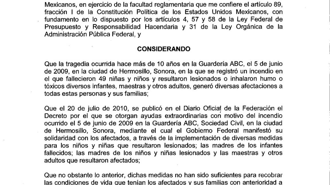 $!AMLO publicará decreto para dar pensión vitalicia a víctimas de Guardería ABC