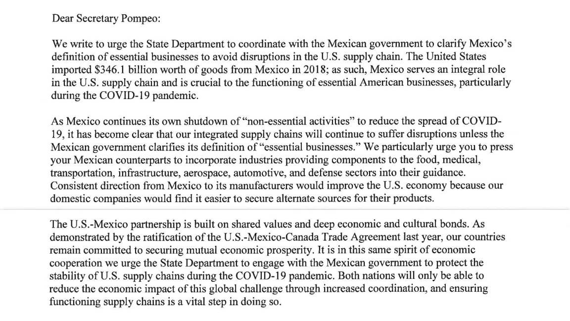 $!EU pediría a México que aclare la definición de 'negocios esenciales' por interrupción en cadena de suministro