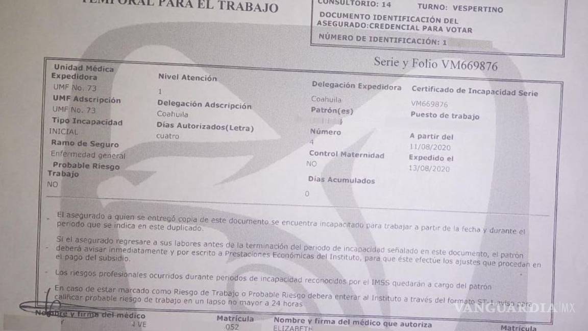 $!Incapacidad COVID-19, un riesgo; falta de pruebas y el trámite pueden derivar en contagios