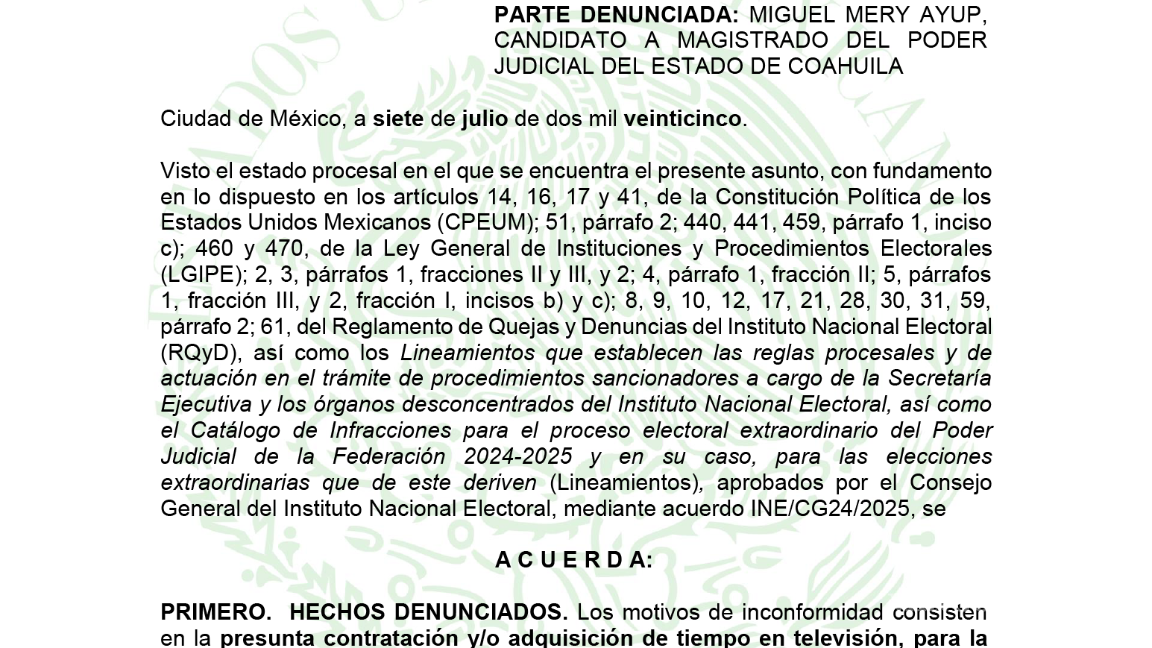 $!Abren investigación contra Miguel Mery por presunta campaña ilegal en elección judicial