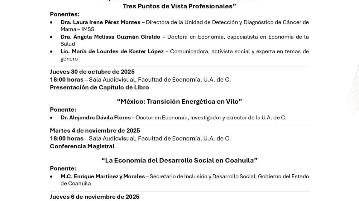 $!El Colegio Nacional de Economistas determinó que el 6 de noviembre se celebraría el día de la y el economista en México.