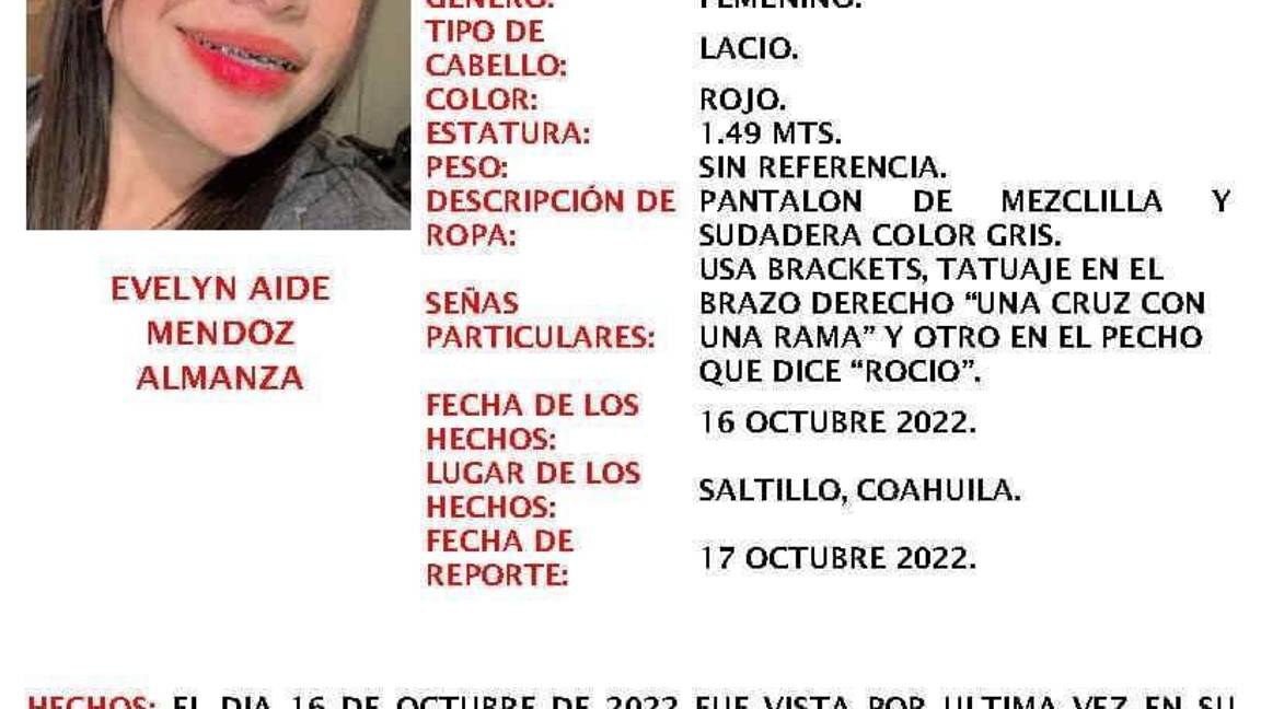 $!Ficha de búsqueda de Evelyn.