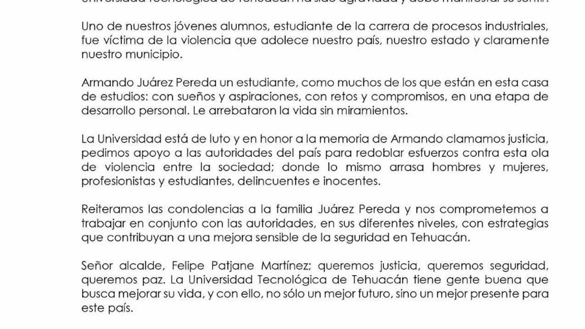 $!Estudiante universitario desapareció en Puebla, lo encontraron decapitado