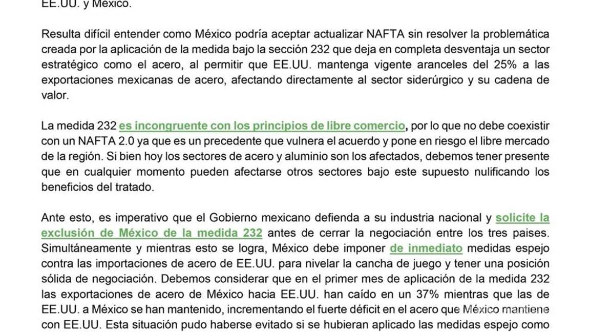 $!Arancel al acero es incongruente con TLCAN 2.0: Canacero