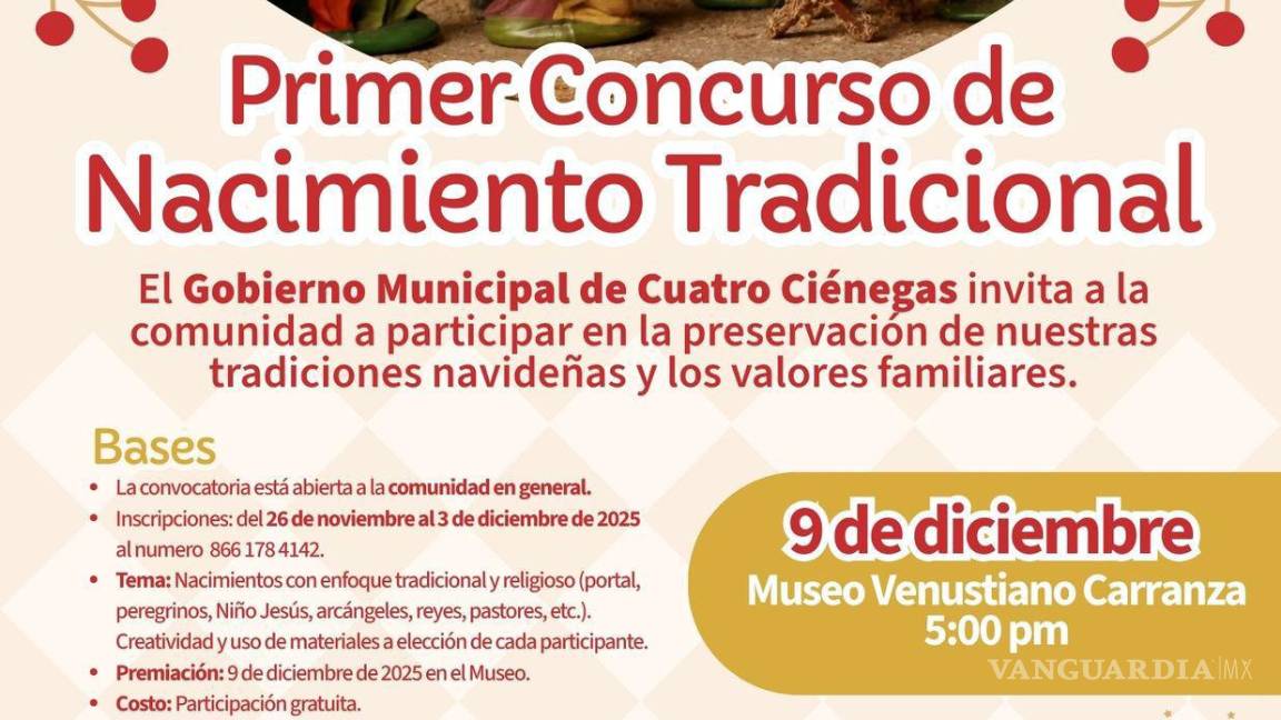 $!Los nacimientos deberán incluir elementos tradicionales como el portal, pastores y reyes magos.