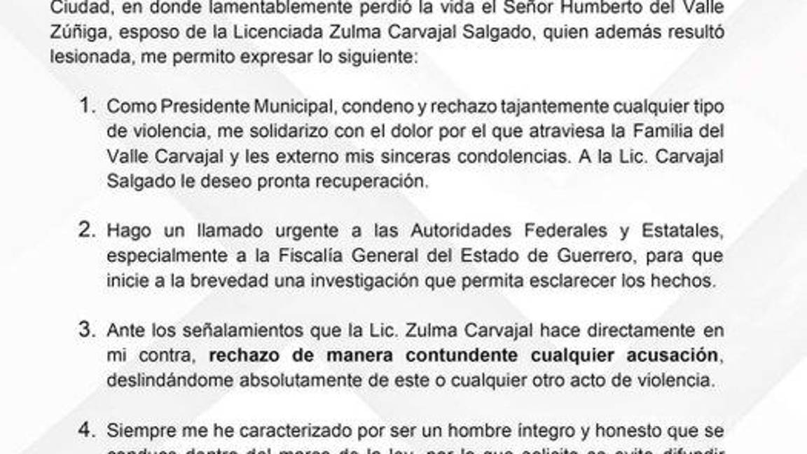 $!Prima de la gobernadora Evelyn Salgado culpa a edil de Iguala del asesinato de su esposo