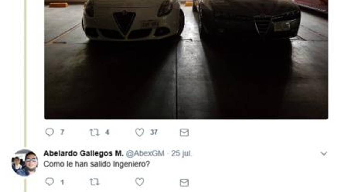 $!Quadri presume en redes sociales su "delicioso" Alfa Romeo