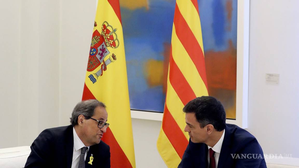$!Buscan Pedro Sánchez y Quim Torra una salida a la crisis en Cataluña