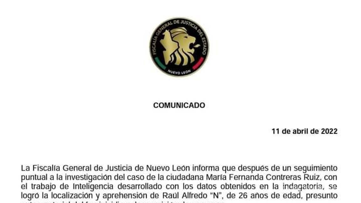 $!Localizan en Coahuila al presunto asesino de María Fernanda