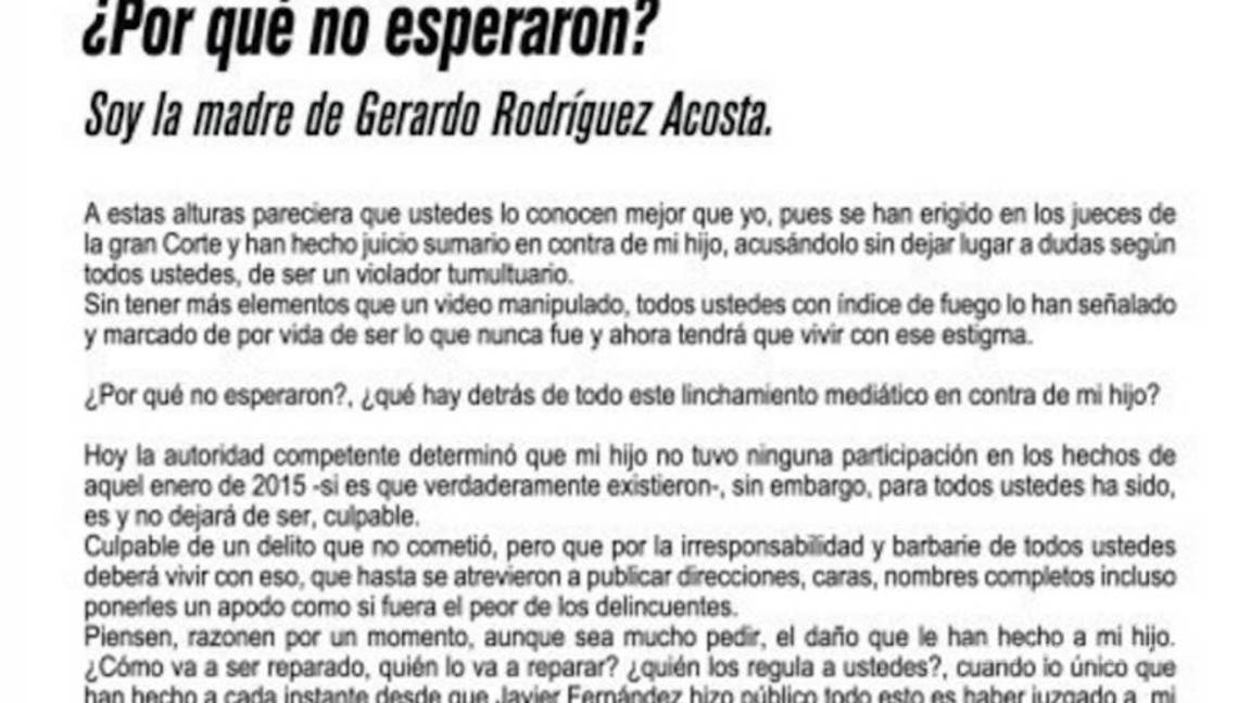 $!Daphne responde a carta de mamá de uno de sus agresores