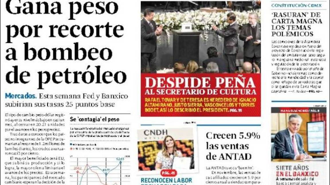 $!Titulares Prensa Nacional 13/12/2016