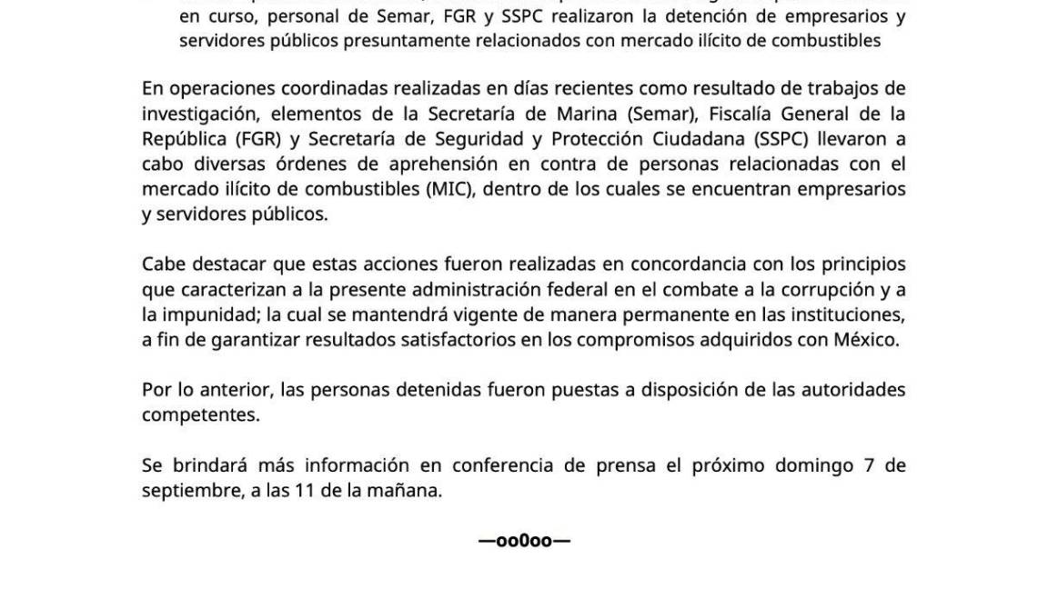 $!Claudia Sheinbaum promete ‘cero impunidad’ en caso de red de huachicol fiscal en Tamaulipas