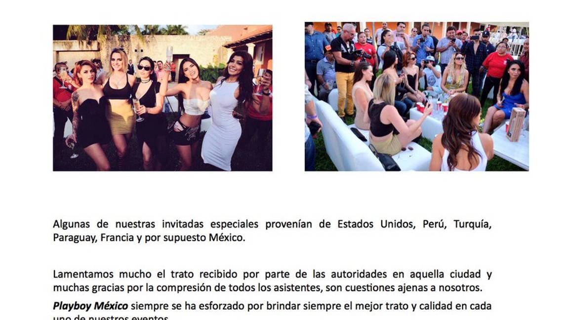 $!Conejitas de Playboy denuncian "abuso de autoridad" en México