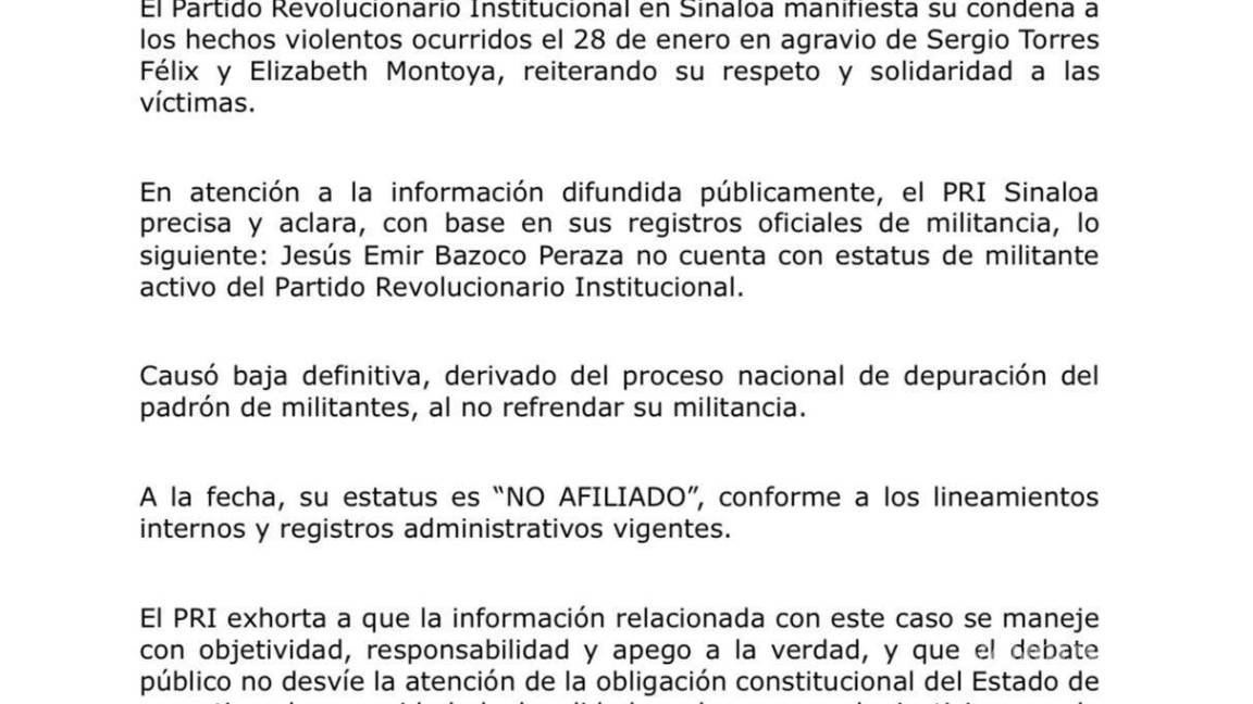 $!‘El Compa Güero’, presunto agresor de diputados de MC en Sinaloa, fue militante del PRI