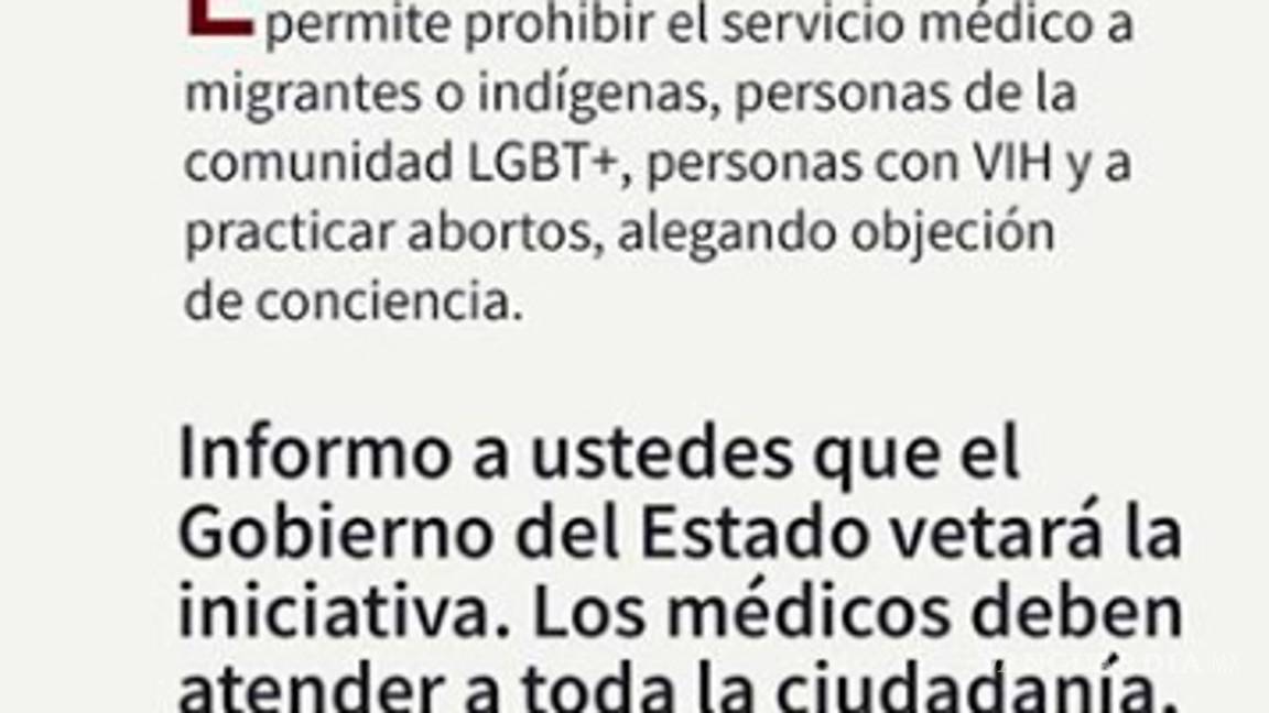 $!Gobierno de Nuevo León vetará 'objeción de conciencia', ley que facilita a médicos negarse a atender a personas LGBT+