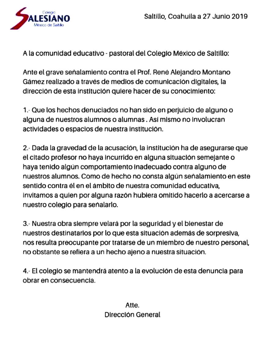$!Madres de familia no quieren en las aulas a profesor del Colmex de Saltillo denunciado por abuso sexual