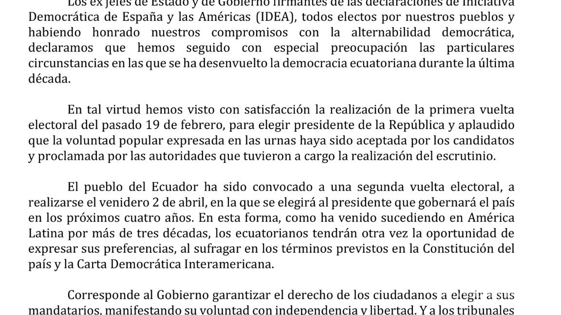 $!Ex mandatarios se muestran preocupados por prohibición a entrada de Tintori en Ecuador
